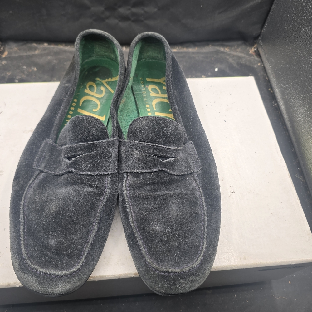 Fratelli Rossetti Men’s Dark Green Suede Penny Loafers
